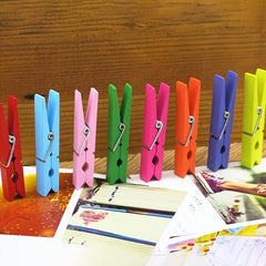 20pcs Multicolor Wood Photo Clips 3 1/4 Inches