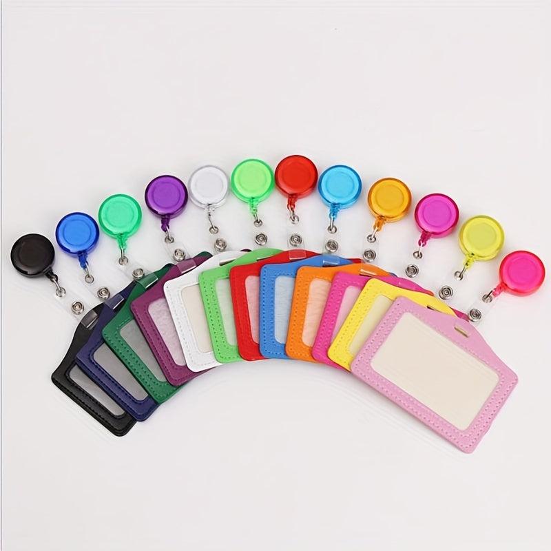 Stylish PU Leather Card Holder Set for Women Men Students
