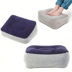 Inflatable Travel Foot Rest Pillow Soft Flocking Flying Relaxation