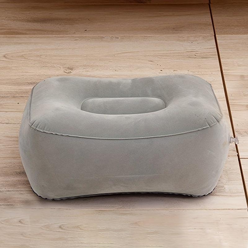 Inflatable Travel Foot Rest Pillow Soft Flocking Flying Relaxation