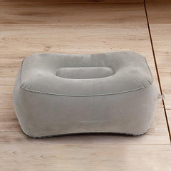 Inflatable Travel Foot Rest Pillow Soft Flocking Flying Relaxation