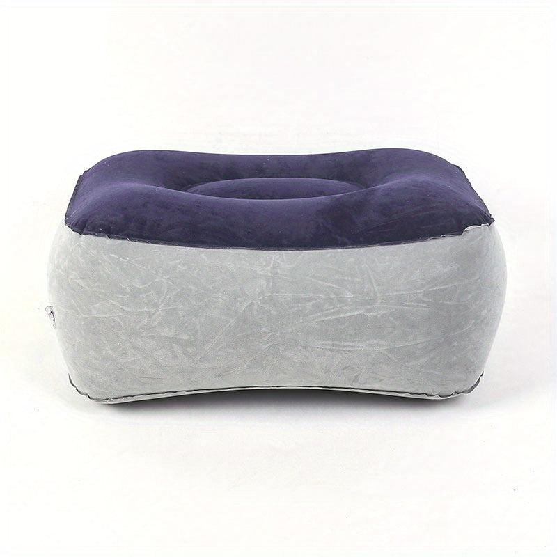 Inflatable Travel Foot Rest Pillow Soft Flocking Flying Relaxation