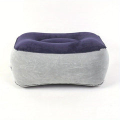 Inflatable Travel Foot Rest Pillow Soft Flocking Flying Relaxation