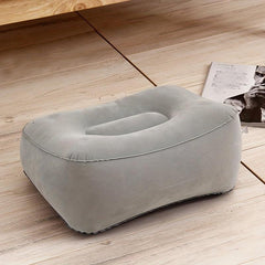 Inflatable Travel Foot Rest Pillow Soft Flocking Flying Relaxation