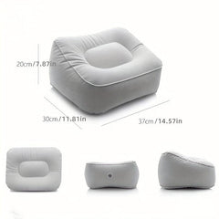 Inflatable Travel Foot Rest Pillow Soft Flocking Flying Relaxation