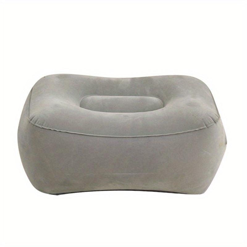 Inflatable Travel Foot Rest Pillow Soft Flocking Flying Relaxation