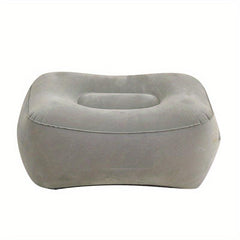 Inflatable Travel Foot Rest Pillow Soft Flocking Flying Relaxation