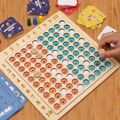 Wooden 2-In-1 Number Students Early Years Ninety-Nine Multiply Method Guidebook