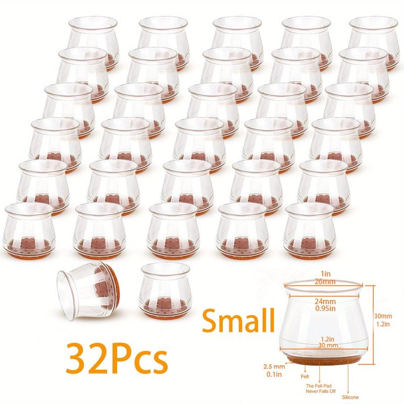 32pcs Silicone Chair Leg Floor Protectors Rubber Feet Caps Covers