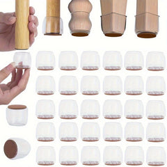 32pcs Silicone Chair Leg Floor Protectors Rubber Feet Caps Covers