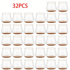 32pcs Silicone Chair Leg Floor Protectors Rubber Feet Caps Covers