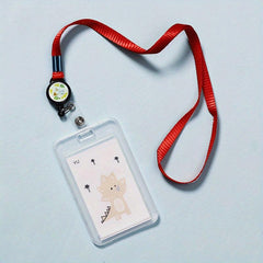 Transparent Card Holder With Lanyard Student ID Business Card Holder