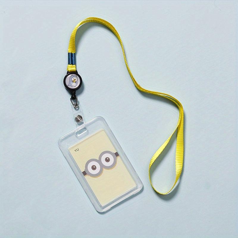 Transparent Card Holder With Lanyard Student ID Business Card Holder