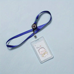 Transparent Card Holder With Lanyard Student ID Business Card Holder