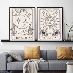Moon And Sun Canvas Painting Wall Art Prints For Living Room Bedroom