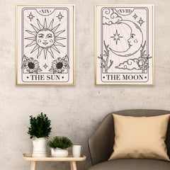 Moon And Sun Canvas Painting Wall Art Prints For Living Room Bedroom