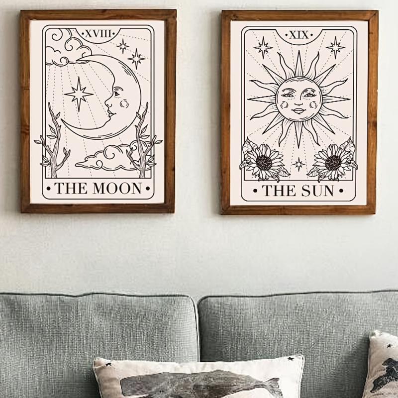 Moon And Sun Canvas Painting Wall Art Prints For Living Room Bedroom
