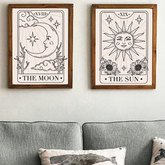 Moon And Sun Canvas Painting Wall Art Prints For Living Room Bedroom