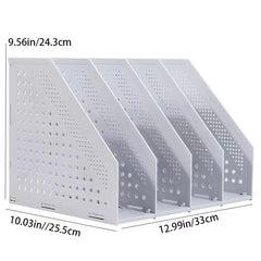 Retractable 4 Compartment Bookshelf File Storage Box Desk Necessities
