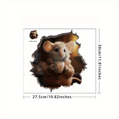 3D Mouse Wall Sticker Self-adhesive Living Room Bedroom Corne...