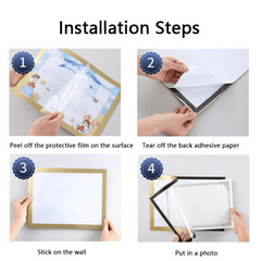 10pcs A4 Self Adhesive Magnetic Photo Frame Yellow Display Rack Hanger