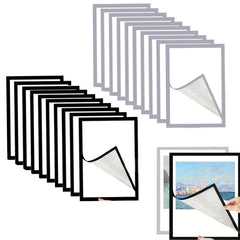 10pcs A4 Self Adhesive Magnetic Photo Frame Yellow Display Rack Hanger