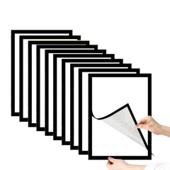 10pcs A4 Self Adhesive Magnetic Photo Frame Yellow Display Rack Hanger