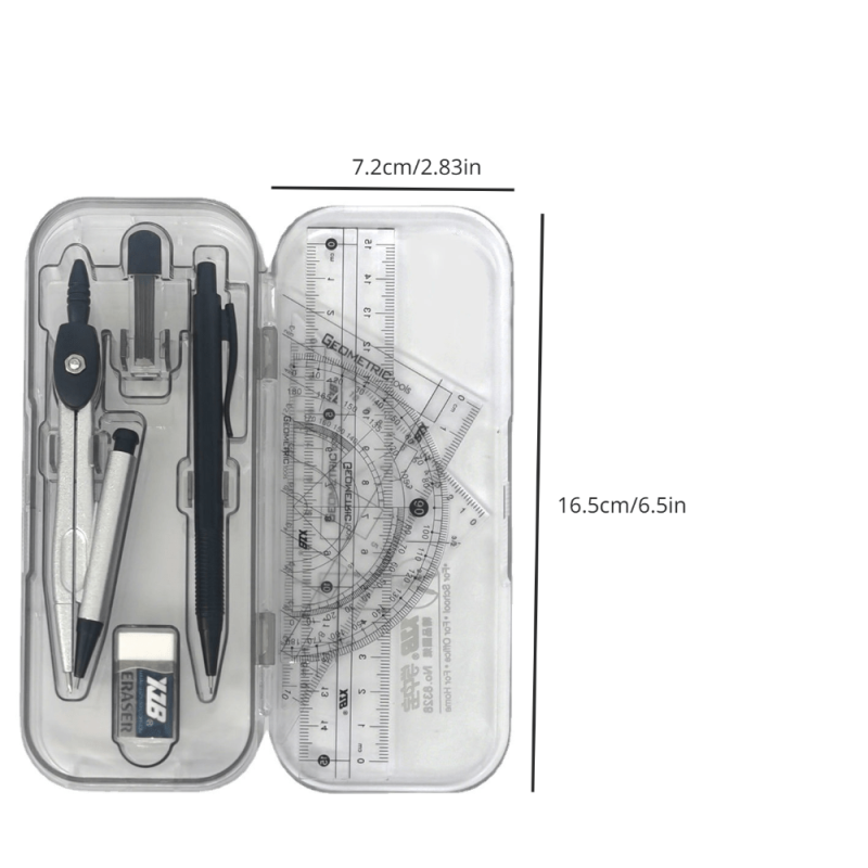 8 Piece Compass Ruler Set for School & Office - Upgrade Your Drawing Skills