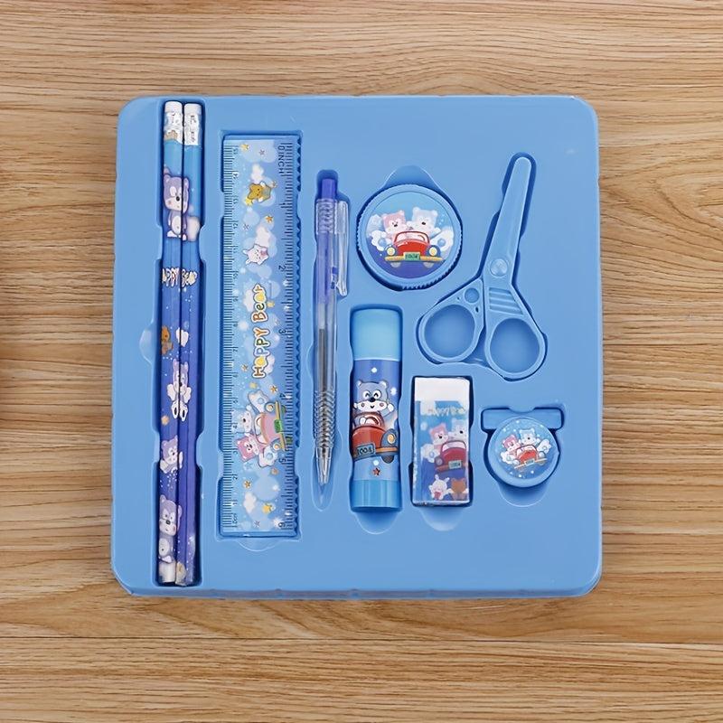Student Stationery Set - 9pcs Pencil Combination - Birthday Gift