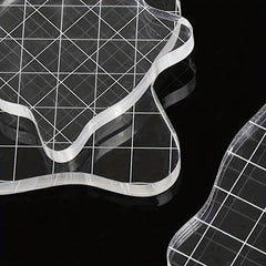 3pcs Acrylic Stamp Blocks Set with Grids - Basic Stamp Tools