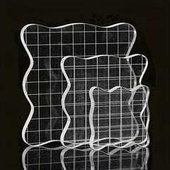 3pcs Acrylic Stamp Blocks Set with Grids - Basic Stamp Tools