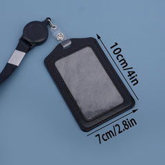 Vertical Work ID Holder with Shrink Buckle & Lanyard
