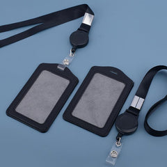 Vertical Work ID Holder with Shrink Buckle & Lanyard