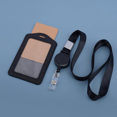 Vertical Work ID Holder with Shrink Buckle & Lanyard