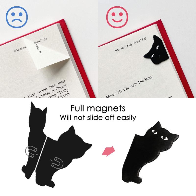 6pcs Cat Magnetic Bookmarks for Book Lovers