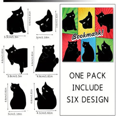 6pcs Cat Magnetic Bookmarks for Book Lovers