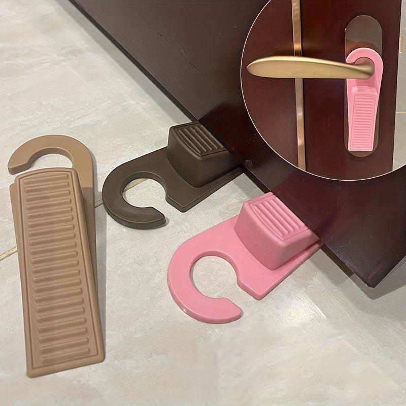 4pcs Solid Door Stoppers Wedge Doorstops w/ Hanger