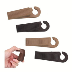 4pcs Solid Door Stoppers Wedge Doorstops w/ Hanger