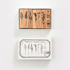 7pcs Vintage Wooden Rubber Stamps for Crafts and Scrapbooking