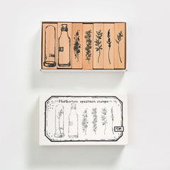 7pcs Vintage Wooden Rubber Stamps for Crafts and Scrapbooking
