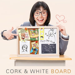 30 Magnetic Whiteboard & Cork Board Combo - Messages Drawings & More