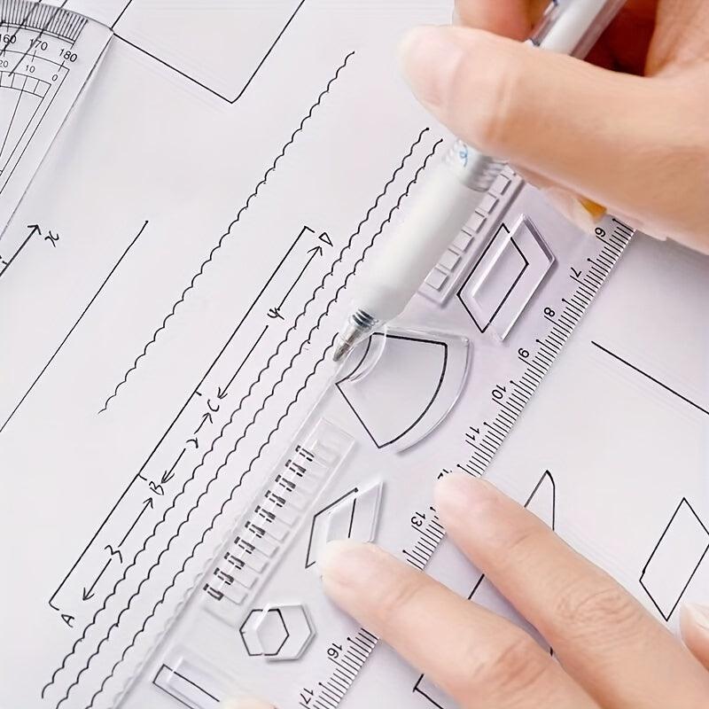 4 Piece Cartoon Acrylic Ruler Student Office Drawing Ruler