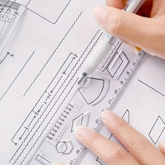 4 Piece Cartoon Acrylic Ruler Student Office Drawing Ruler