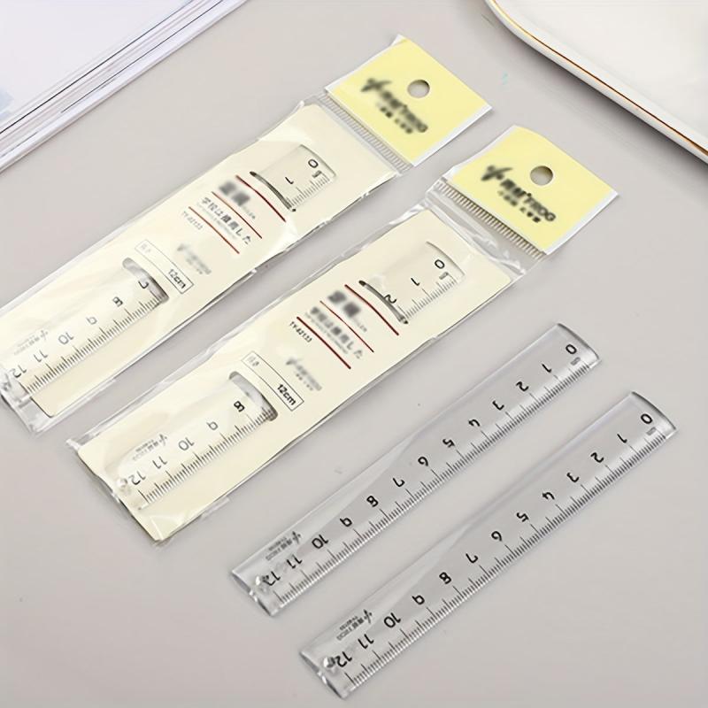2pcs 12 15 Straight Ruler High Wear resistant High Transparency Student Ruler