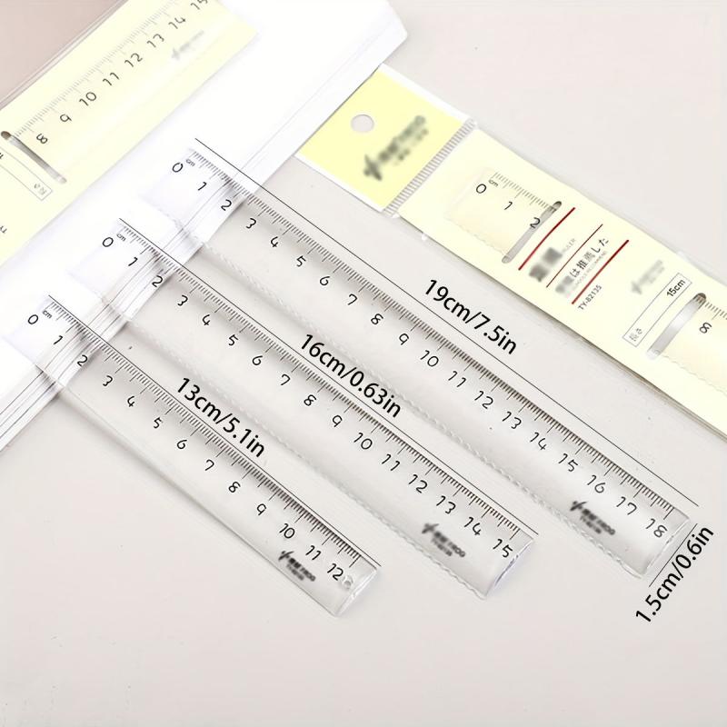 2pcs 12 15 Straight Ruler High Wear resistant High Transparency Student Ruler