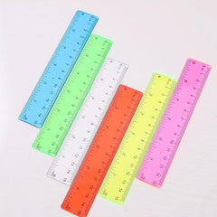 6pcs Plastic Colorful Rulers 15 24 Cm Straight Ruler Colored Safety Ruler