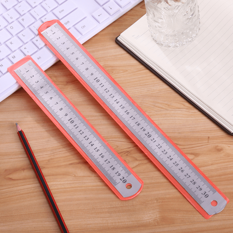 Steel Ruler 7.87in Straight Stainless Steel Rule Metal Ruler