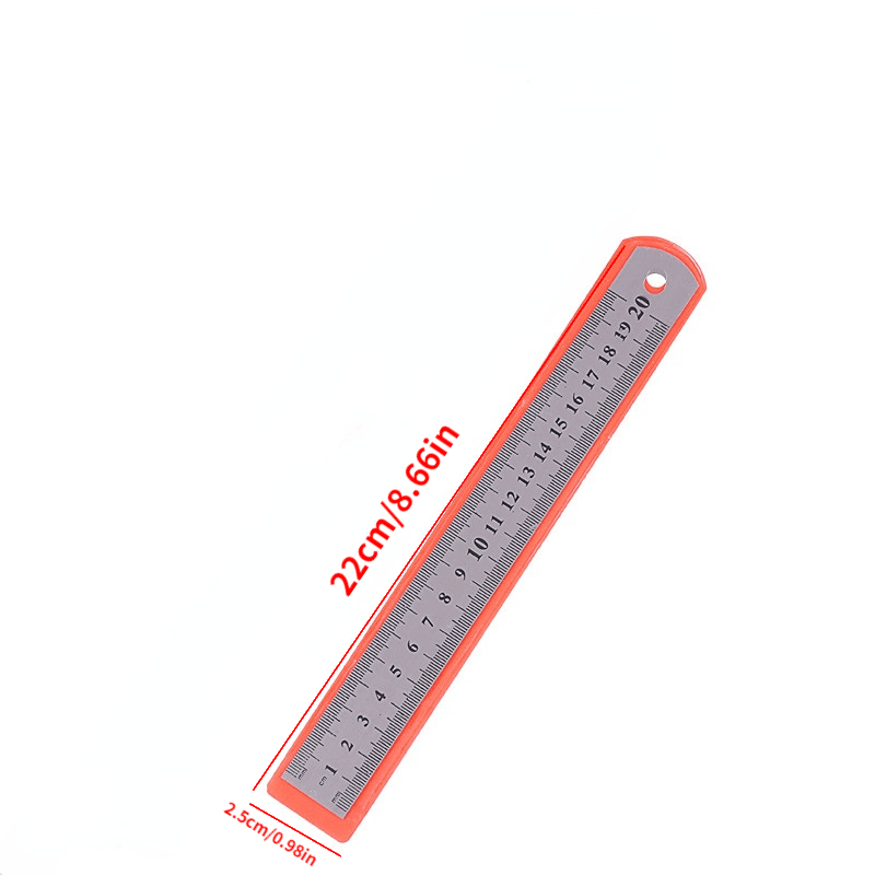 Steel Ruler 7.87in Straight Stainless Steel Rule Metal Ruler