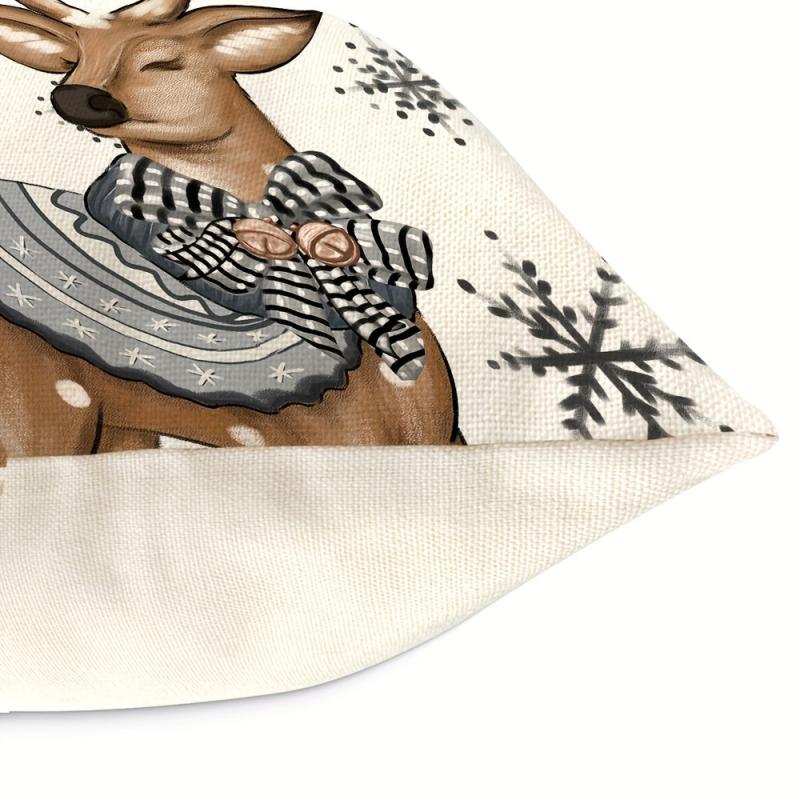 Winter Snowmen Print Pillow Case, 100% Polyester, 44x44, Home Decor