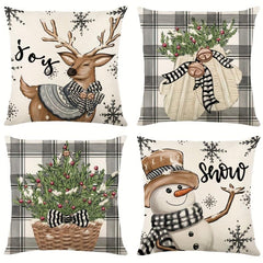 Winter Snowmen Print Pillow Case, 100% Polyester, 44x44, Home Decor